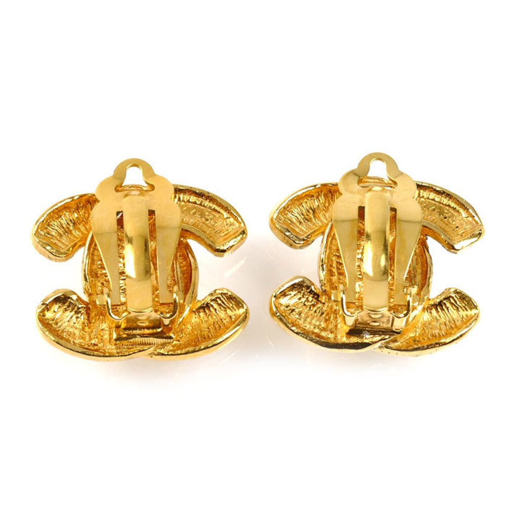 CHANEL Gold Logo Earrings - Picture 4 of 5